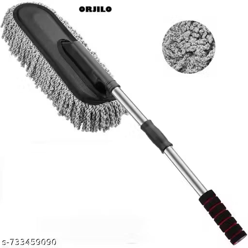 ORJILO 5 PCS Microfiber Car Duster Kit Interior & Exterior Car Cleaning Detailing Tool Scratch & Lint Free, Pollen Removing Extendable Long Handle Duster for Car & Motorcycle car (Car Duster Kit)