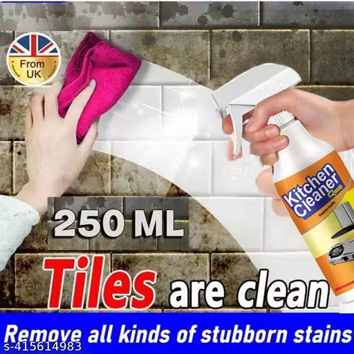 KITCHEN OIL & GREASE STAIN CLEANING REMOVER SPRAY Kitchen Degreaser Cleaner Non Corrosive Multipurpose Product - Removes Oil Grease Food Stains
