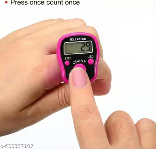 Digital Finger Counter Tasbeeh Ring with LED Display | Electronic Tally Counter for Prayer, Meditation, Namaz, and Jap Mala Counting